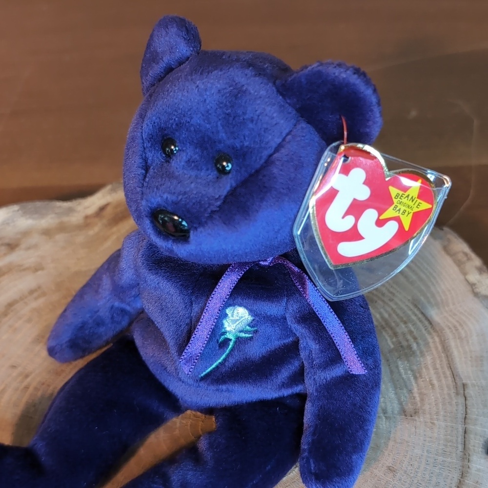 Ty Beanie Baby PRINCESS Diana Of Wales Teddy Bear - Retired Collectible 🌹💜 - Picture 9 of 10